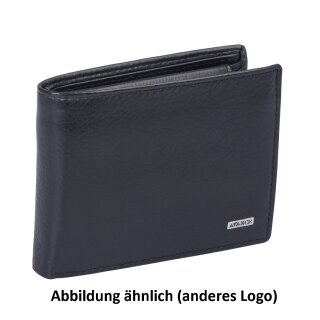 Herrenbörse Leder, 1 Klappe, schwarz