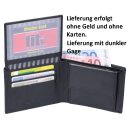 Herrenbörse Leder, 1 Klappe, schwarz