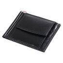 Dollarbörse Leder, schwarz, Geldbörse mit Metallbügel für Scheine
