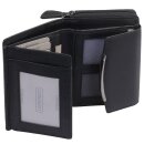 Damen Geldbörse schwarz Leder – kompakte Börse mit Reißverschluss