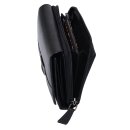 Lemondo Damenlangbörse, Leder, viele Kartenfächer, schwarz