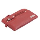 Schlüsseltasche rot mit 2 Ringen und Reißverschlussvorfach