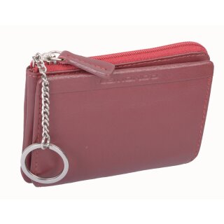 Echt Leder Schlüsseltasche rot mit 2 Ringen