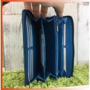 Leder Greenburry Spongy Geldbörse Reißverschluss Damenbörse petrol