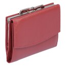 dunkelrote Leder-Knipsbörse, eckig