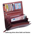Damenlangbörse Leder rot – Otario Geldbörse mit RFID-Schutz