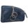 XL Schlüsseltasche blau geflammt, Leder, für Autoschlüssel