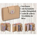 beige Lederbrieftasche für Damen, Damenbörse