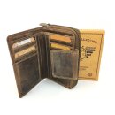 Vintage Lederbörse Antikleder braun Fettleder...