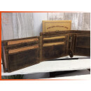 Greenburry Vintage Herren Geldbörse Leder braun mit Adler-Prägung