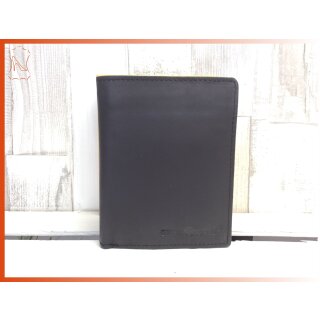 schwarze Fettlederbörse Antiklederbörse Brieftasche Used Look