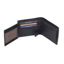 RFID-Ausleseschutz Herrenbörse querfortmat schwarz, echt Leder