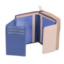 Herrenbörse Leder Brieftasche Kombibörse Lemondo hellblau-beige