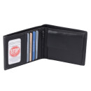 RFID Schutz Leder Scheintasche schwarz 12,5x10x2,5 cm