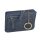 Blaue Leder Schlüsseltasche mit Kartenfächern und Schlüsselring