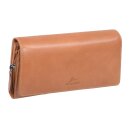 Leder Damen Langbörse mittelbraun – Portemonnaie mit vielen Fächern & RFID Schutz