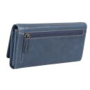 Leder Damenportemonnaie blau Langformat – RFID...