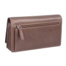Echtleder Damengeldbörse, braun 22 Kartenfächer