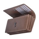 Echtleder Damengeldbörse, braun 22 Kartenfächer