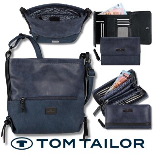 dunkelblaue Tom Tailor Handtasche / passende Geldbörse