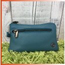 Leder-Schlüsseltasche petrol klein mit praktischer...
